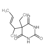 2,4,6(1H,3H,5H)-Pyrimidinetrione,5-ethyl-5-(1-methyl-2-buten-1-yl)- Structure
