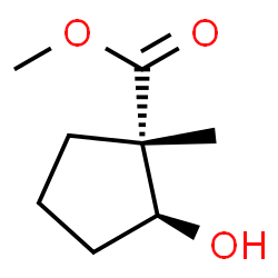 Cyclopentanecarboxylic acid, 2-hydroxy-1-methyl-, methyl ester, (1S-trans)- Structure