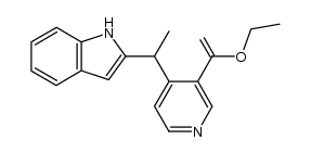1-(2-indolyl)-1-[3-(1-ethoxyvinyl)-4-pyridyl]ethane Structure