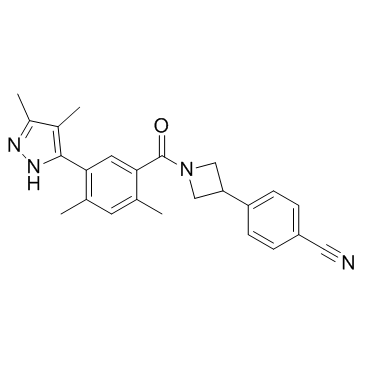 4-(1-(5-(3,4-Dimethyl-1H-pyrazol-5-yl)-2,4-dimethylbenzoyl)azetidin-3-yl)benzonitrile图片