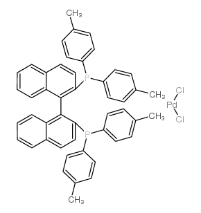 PALLADIUM, [(1S)-[1,1''-BINAPHTHALENE]-2,2''-DIYLBIS[BIS(4-METHYLPHENYL)PHOSPHINE-.KAPPA.P]]DICHLORO-, (SP-4-2)- structure