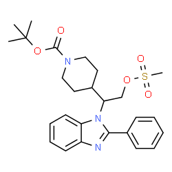 tert-butyl4-(2-((methylsulfonyl)oxy)-1-(2-phenyl-1H-benzo[d]imidazol-1-yl)ethyl)piperidine-1-carboxylate Structure