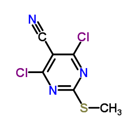 4,6-Dichloro-2-(methylthio)pyrimidine-5-carbonitrile Structure