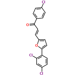 (E)-1-(4-CHLOROPHENYL)-3-[5-(2,4-DICHLOROPHENYL)-2-FURYL]-2-PROPEN-1-ONE Structure