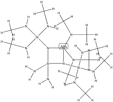 N,N,N',N'-Tetramethyl-1,3-bis[tris(methylamino)silyl]cyclobutanedisilazane-2,2,4,4-tetraamine Structure