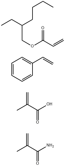 2-甲基-2-丙烯酸、乙烯基苯、2-丙烯酸2-乙基己基酯和2-甲基-2-丙烯酰胺的聚合物结构式