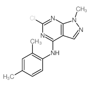 1H-Pyrazolo[3,4-d]pyrimidin-4-amine,6-chloro-N-(2,4-dimethylphenyl)-1-methyl-结构式