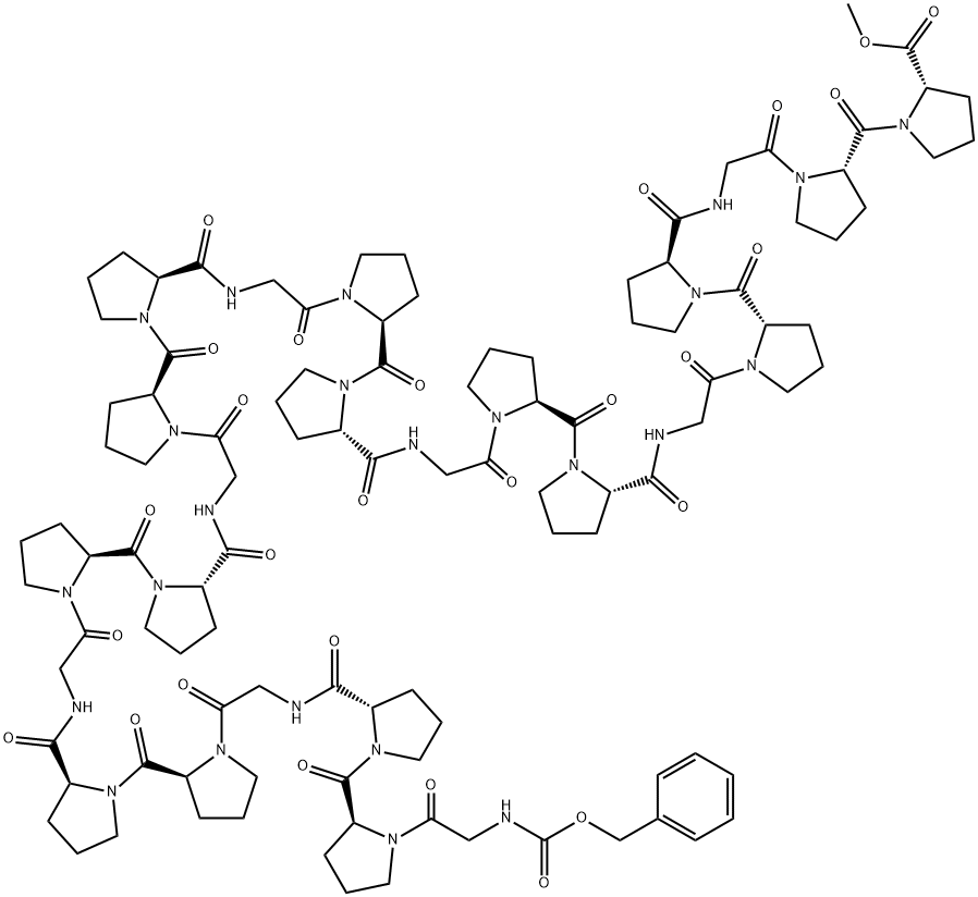 benzyloxycarbonyl- (glycyl-prolyl-proline)8- methyl ester结构式