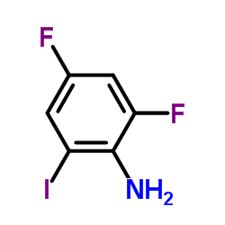 2,4-二氟-6-碘苯胺结构式