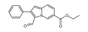 ethyl 3-formyl-2-phenylindolizine-6-carboxylate结构式