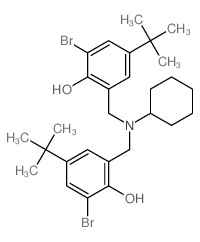 Phenol,2,2'-[(cyclohexylimino)bis(methylene)]bis[6-bromo-4-(1,1-dimethylethyl)- (9CI) Structure