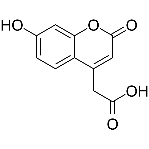 7-羟基香豆素-4-乙酸结构式