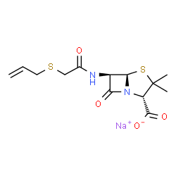 sodium [2S-(2alpha,5alpha,6beta)]-6-[(allylthio)acetamido]-3,3-dimethyl-7-oxo-4-thia-1-azabicyclo[3.2.0]heptane-2-carboxylate Structure