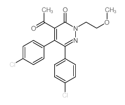 3(2H)-Pyridazinone,4-acetyl-5,6-bis(4-chlorophenyl)-2-(2-methoxyethyl)-结构式