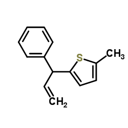 Thiophene, 2-methyl-5-(1-phenyl-2-propenyl)- (9CI) Structure