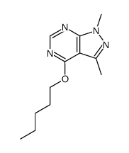 1,3-dimethyl-4-(pentyloxy)-1H-pyrazolo(3,4-d)pyrimidine结构式