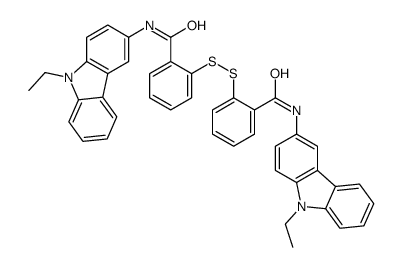N-(9-ethylcarbazol-3-yl)-2-[[2-[(9-ethylcarbazol-3-yl)carbamoyl]phenyl]disulfanyl]benzamide Structure