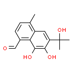 1-Naphthalenecarboxaldehyde,7,8-dihydroxy-6-(1-hydroxy-1-methylethyl)-4-methyl- Structure