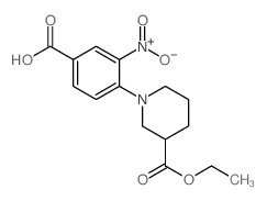 4-[3-(乙氧基羰基)哌啶-1-基]-3-硝基苯甲酸结构式
