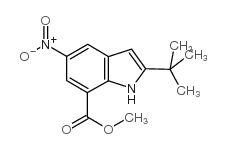 2-叔丁基-5-硝基-1H-吲哚-7-羧酸甲酯结构式