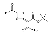 4-(1-氨基-3-叔丁氧基-1,3-二氧代-2-烯基)-1,3-二硫杂环丁烷-2-羧酸结构式