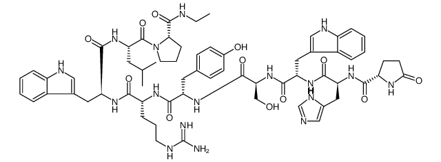 (Des-Gly10,D-Arg6,Pro-NHEt9)-LHRH (salmon) acetate salt structure