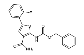 benzyl [3-(aminocarbonyl)-5-(2-fluorophenyl)-2-thienyl]carbamate结构式