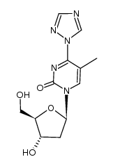 2(1H)-Pyrimidinone, 1-(2-deoxy-b-D-erythro-pentofuranosyl)-5-methyl-4-(1H-1,2,4-triazol-1-yl)结构式