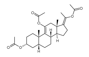 (17Ξ)-3α,11,20-triacetoxy-5β-pregna-9(11),17(20)-diene结构式