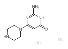 2-amino-6-(1-piperazinyl)-4(3H)-pyrimidinone(SALTDATA: 2HCl 0.1H2O) Structure