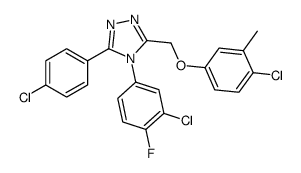 4-(3-chloro-4-fluorophenyl)-3-[(4-chloro-3-methylphenoxy)methyl]-5-(4-chlorophenyl)-1,2,4-triazole结构式