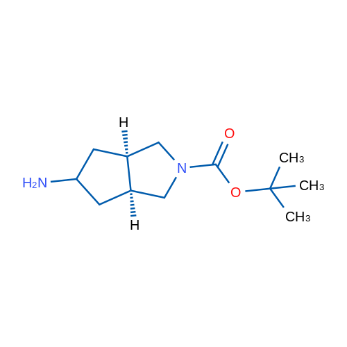 cis-5-氨基六氢环戊二烯并[c]吡咯-2(1H)-羧酸叔丁酯结构式