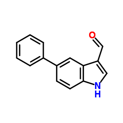5-苯基-1H-吲哚-3-甲醛结构式
