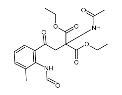 ethyl 2-acetamido-2-carboethoxy-5-oxo-5-(2-formamido-3-methylphenyl)pentanoate结构式