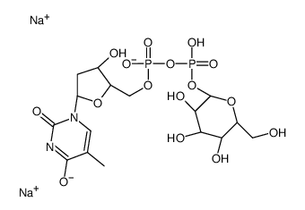 胸苷-5′-二二氧磷基-α-D-葡萄糖二钠盐结构式