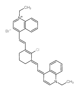 4-[2-[2-氯-3-[2-(1-乙基-4(1H)-喹啉亚基)乙亚基]-1-环己烯-1-基]乙烯基]-1-乙基喹啉溴化物结构式