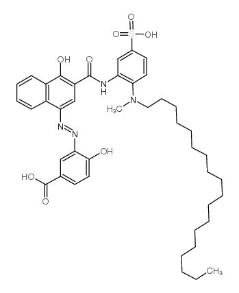1-hydroxy-4-(2-hydroxy-5-carboxy)-phenylazo-n-(methyl-octadecylamino-5-sulfo)-2-naphthamide picture