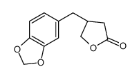 (4R)-4-(1,3-benzodioxol-5-ylmethyl)oxolan-2-one结构式