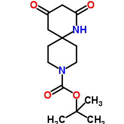 叔-丁基 2,4-二氧亚基-1,9-二氮杂螺[5.5]十一烷-9-甲酸基酯结构式