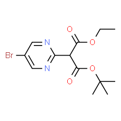 1-叔-丁基 3-乙基 2-(5-溴嘧啶-2-基)丙二酸酯结构式