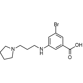 3-溴-5-(3-(吡咯烷-1-基)丙基)氨基)苯甲酸结构式