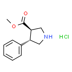 反式-4-苯基吡咯烷-3-羧酸甲酯盐酸盐结构式