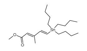 methyl (2E,4E)-3-methyl-5-(tri-n-butylstannyl)penta-2,4-dienoate Structure