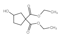3-Hydroxycyclopentane-1,1-dicarboxylic acid diethyl ester structure