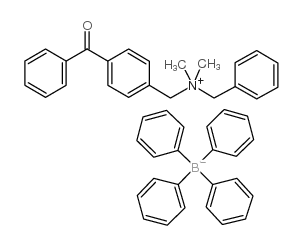 n-(4-[benzoyl]benzyl)-n-benzyl-n,n-dimethyl ammonium tetraphenylborate结构式