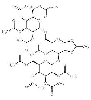 O-2,3,4,6-Tetra-O-acetyl-a-D-mannopyranosyl-(1-3)-O-[2,3,4,6-tetra-O-acetyl-a-D-mannopyranosyl-(1-6)]-1,2-O-ethylidene--D-mannopyranose Acetate Structure