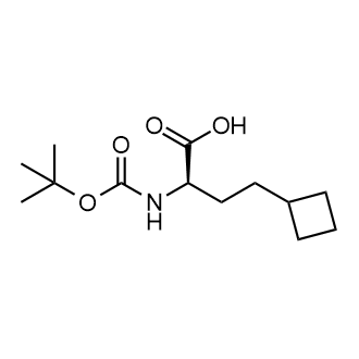 (R)-2-((叔丁氧羰基)氨基)-4-环丁基丁酸结构式