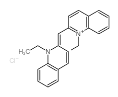 Quinolinium,1-ethyl-2-[(1-ethyl-2(1H)-quinolinylidene)methyl]-, chloride (1:1) structure