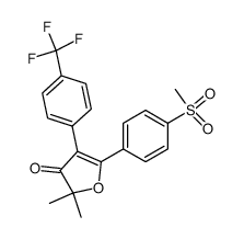 2,2-dimethyl-5-(4-(methylsulfonyl)phenyl)-4-(4-(trifluoromethyl)phenyl)furan-3(2H)-one结构式