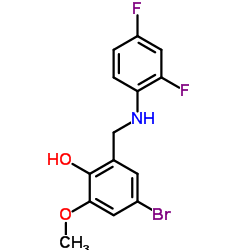 4-Bromo-2-{[(2,4-difluorophenyl)amino]methyl}-6-methoxyphenol Structure